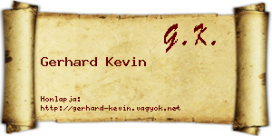 Gerhard Kevin névjegykártya